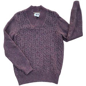 Joseph Abboud Wool Cable Knit Grandpa Sweater Preppy Old Money Fisherman-M